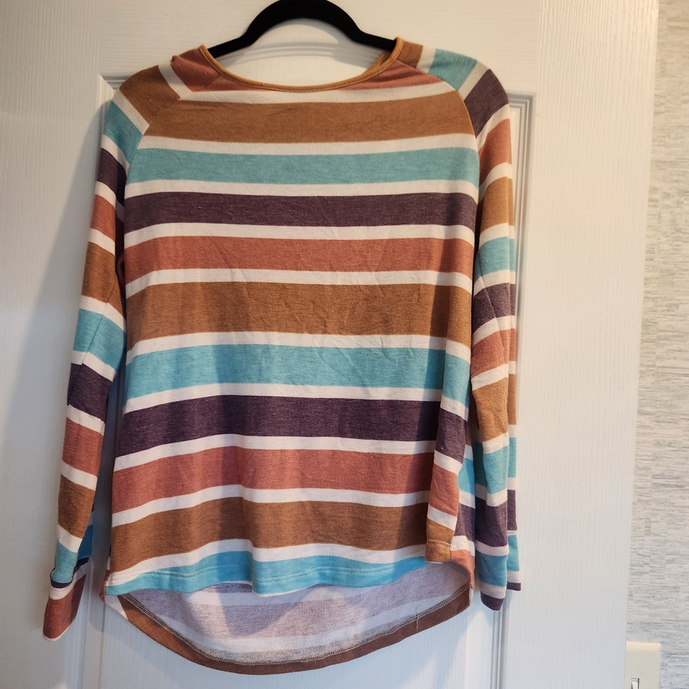 Staccato Multicolor Striped Long Sleeve Top  Size M Euc